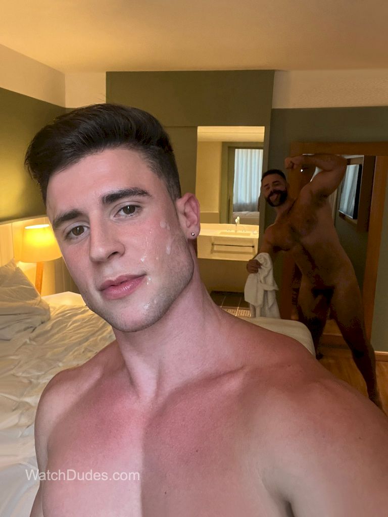 Face Fucking Guy In Hotel Room Gay Porn Video Man Get Big Facial and Take Naked Selfies
