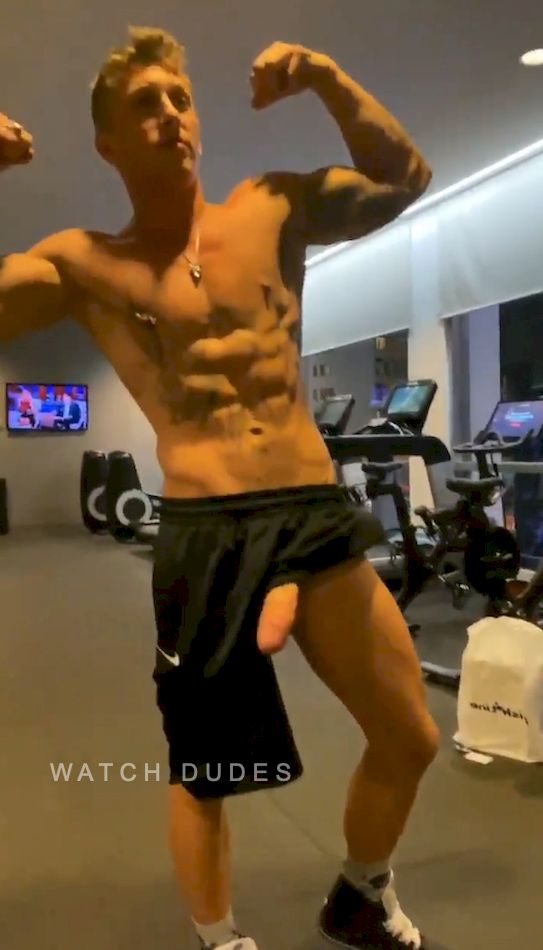 Hot muscle stud shows off body and dick in the gym. Watch muscle stud shows off body and dick in the gym